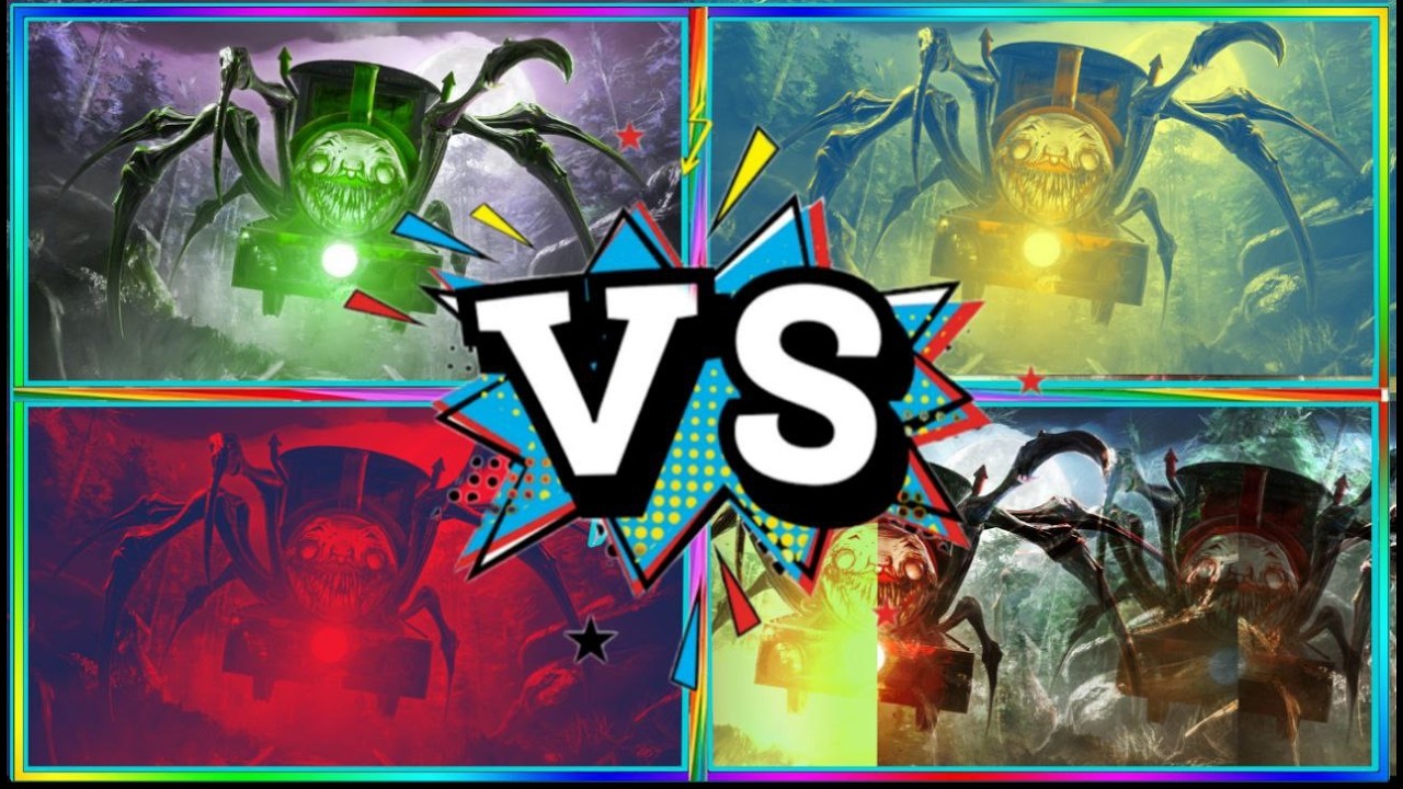 😊🏆CHOO CHOO CHARLES EXE / BLUE 🆚 RED 🆚 GREEN 🆚 YELLOW🏆