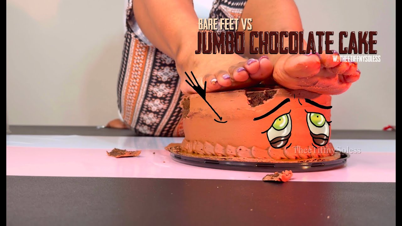 Bare Feet VS Jumbo Chocolate Cake Smash
