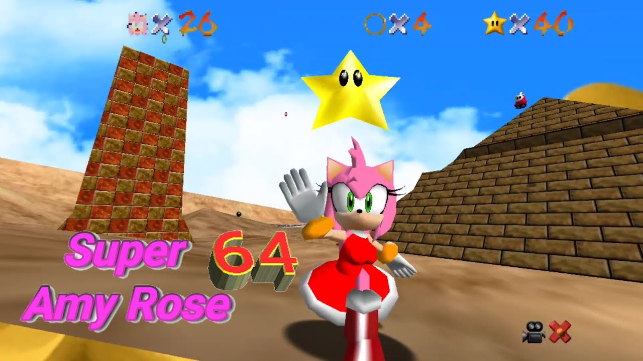 Super Amy Rose 64 WideScreen HD Textures Shifting Sand Land Complete (Gameplay Android)