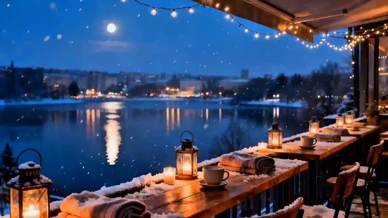 Soft Jazz at Night City Winter 🎹 Elegant Piano Music for Study Focus &  Deep Sleep