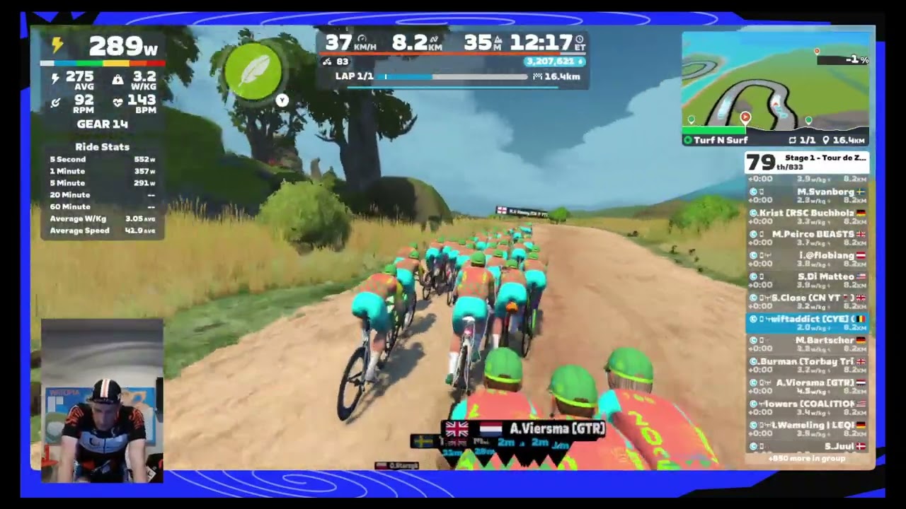 Tour de Zwift 2026 stage 1 Short - Turf N Surf (Makuri Islands)