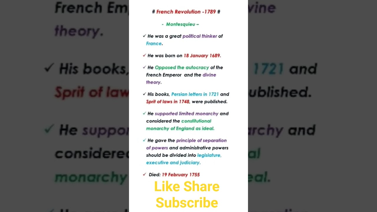 Montesquieu, French Revolution - 1789