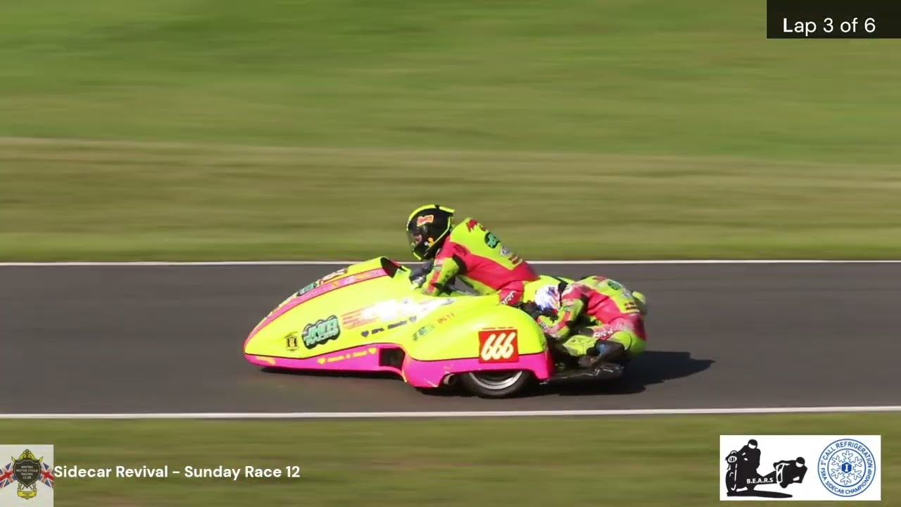 Sidecar Revival Sun Race 12 FRSA Pre Injection and Bears sidecars Cadwell Park 3rd August 2025