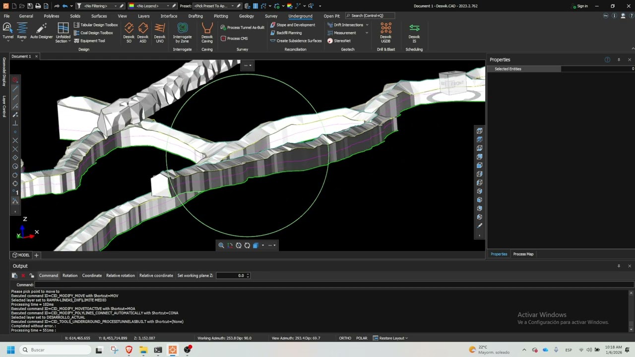 DESWIK 3 - Conección de labores y generar solido de labor 3D
