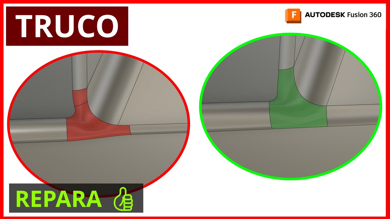 Repara Empalme o Fillet problemático en Fusion 360 (avanzado)