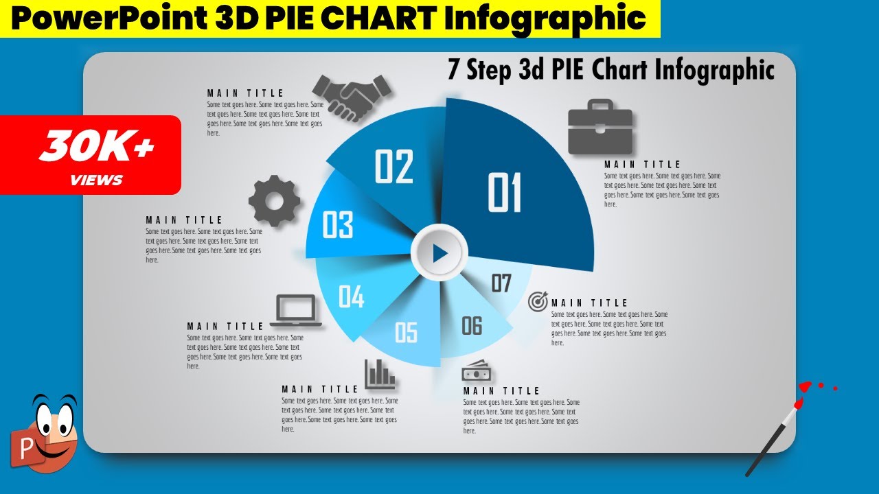 15.Graphic design | Office 365 | Free PowerPoint Templates | 3d pie chart