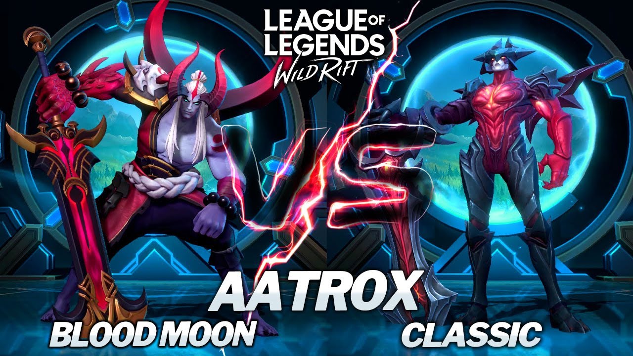 Blood Moon Aatrox VS Classic Aatrox ( Skins Comparison ) Wild Rift
