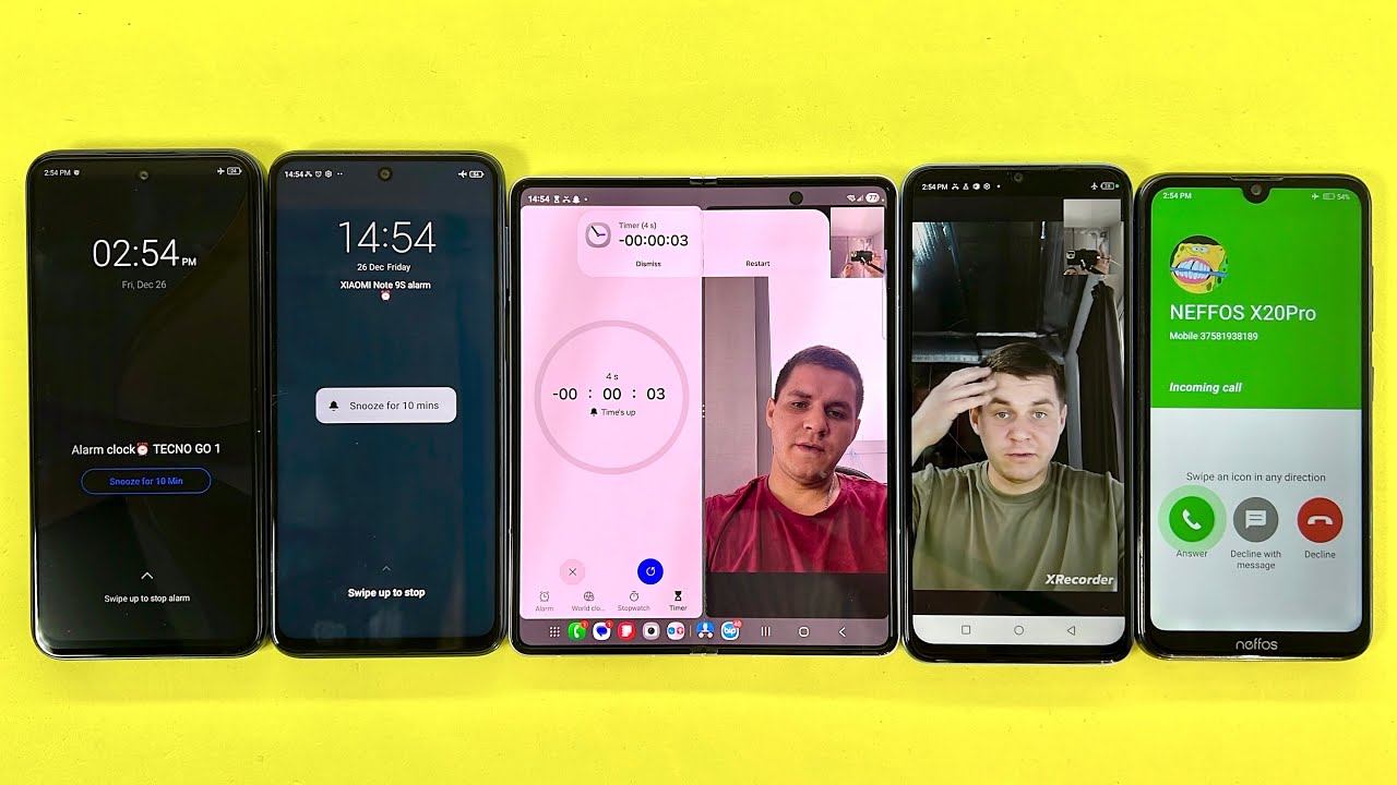 Incoming FAKE video Call & Alarm Clock on Samsung Z Fold3, Infinix 7, NEFFOS 20, Redmi 9S, TECNO GO 