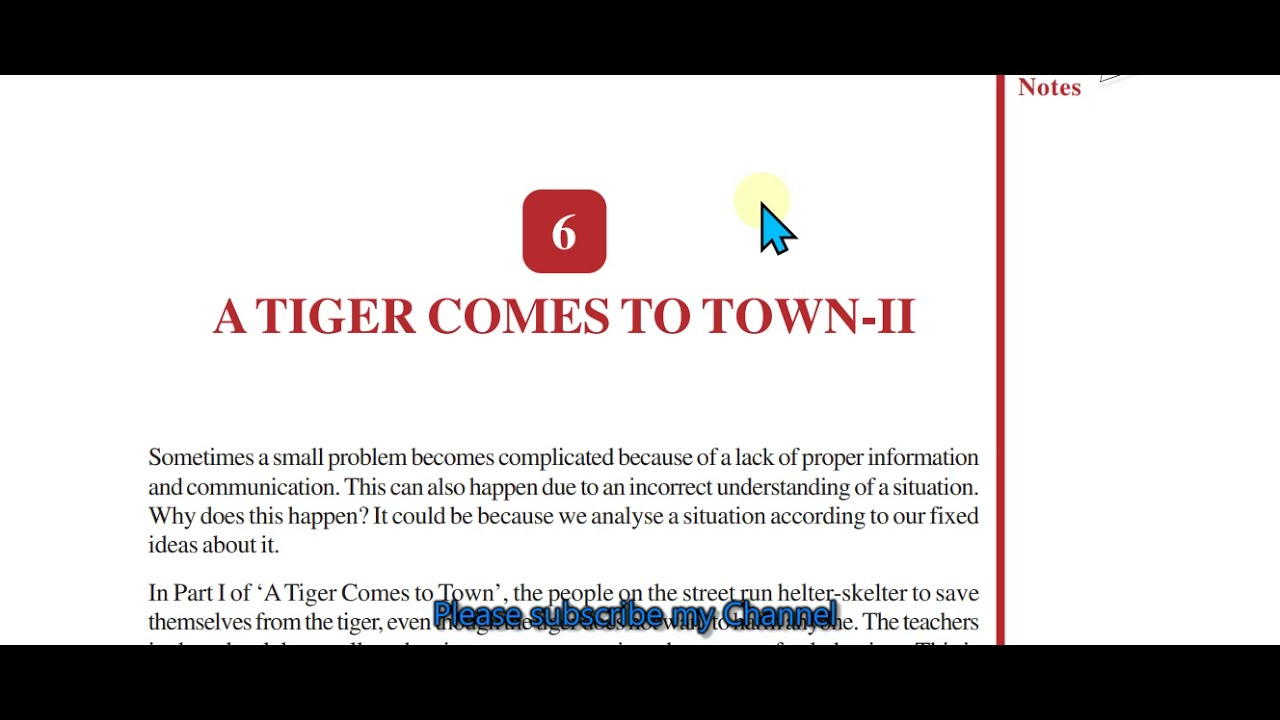 CHAPTER 06 - A TIGER COMES TO TOWN - II- LET US READ THE TEXT | NIOS ENGLISH 202 | ENGLISH CLASS 10