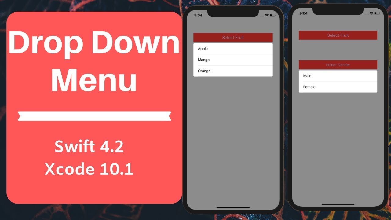 Как создать список DropDown в Swift 4.2 | Xcode 10.1