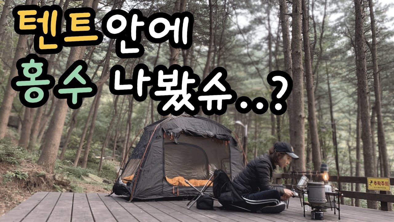 1박4000원/최저가자연휴양림/솔로캠핑/camping/asmr/빗소리/샤브샤브먹방