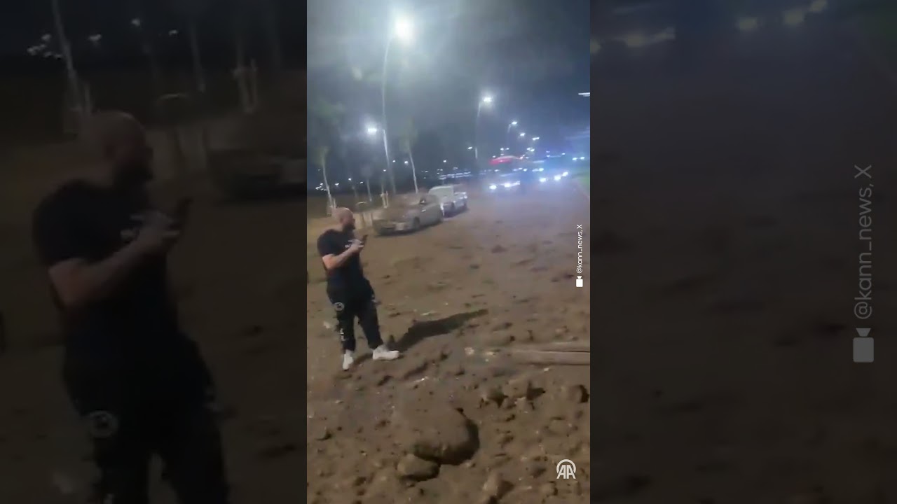 Footage shows an impact crater in Israel&rsquo;s Sharon region after Iran&rsquo;s large-scale missile attack