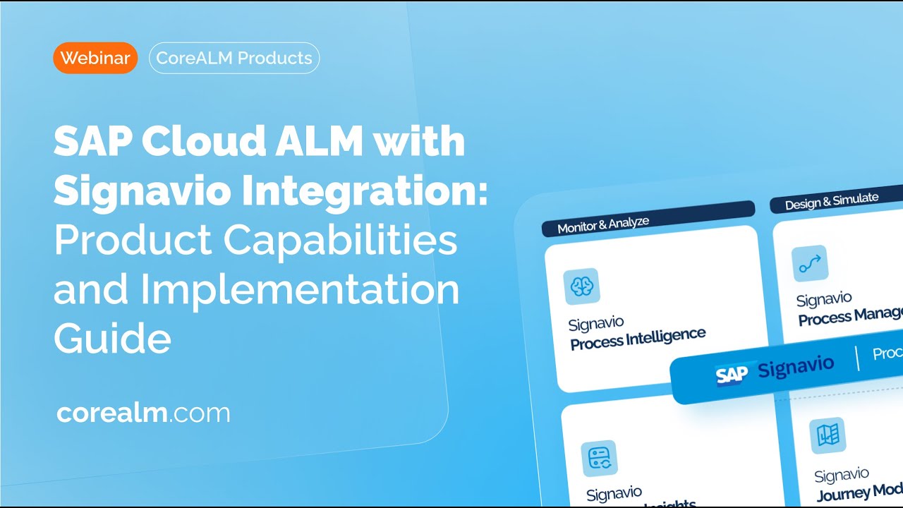 SAP Cloud ALM with Signavio Integration: Product Capabilities and Implementation Guide