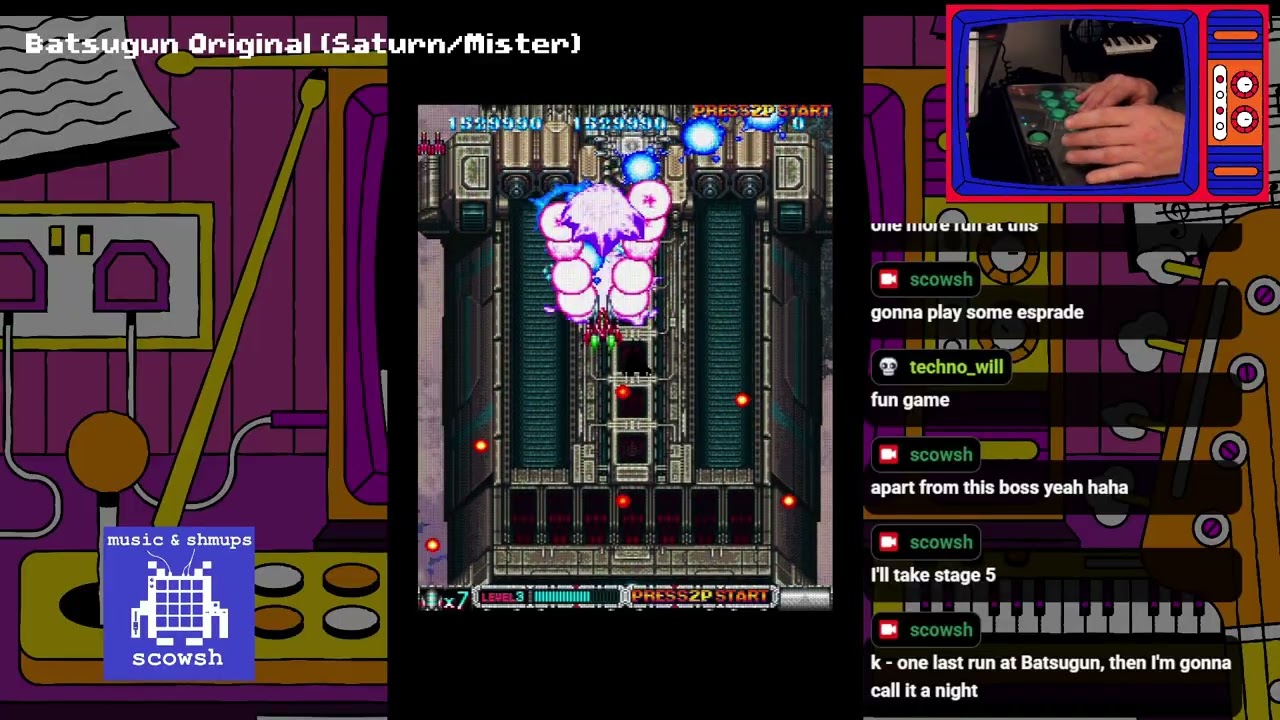 Batsugun Original 1cc - Sega Saturn port on MiSTer fpga (Ship Type B)