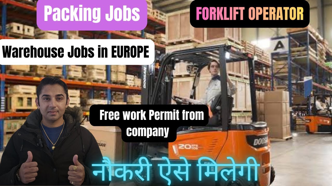 WAREHOUSE JOBS IN EUROPE 🇪🇺FREE VISA #packing #forklift #warehousejob #europeworkpermit #europe