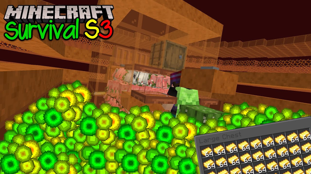 XP'Lİ MEGA ALTIN FARMI NASIL YAPILIR ?! / Minecraft Survival S3 B18