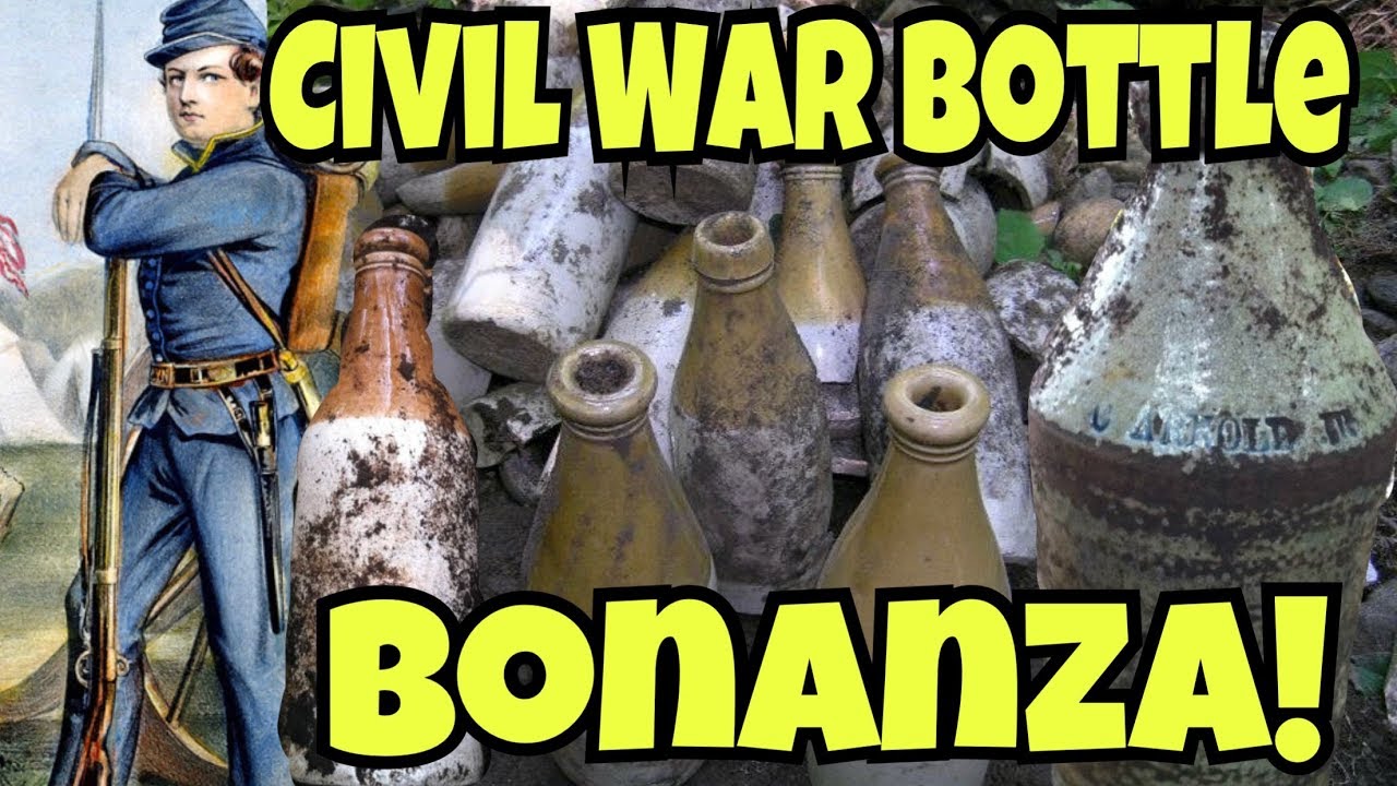 SICK Civil War Bottle Hoard DUG! Bottle Digging Metal Detecting Relic Hunting OMG! 100's of Bottles!