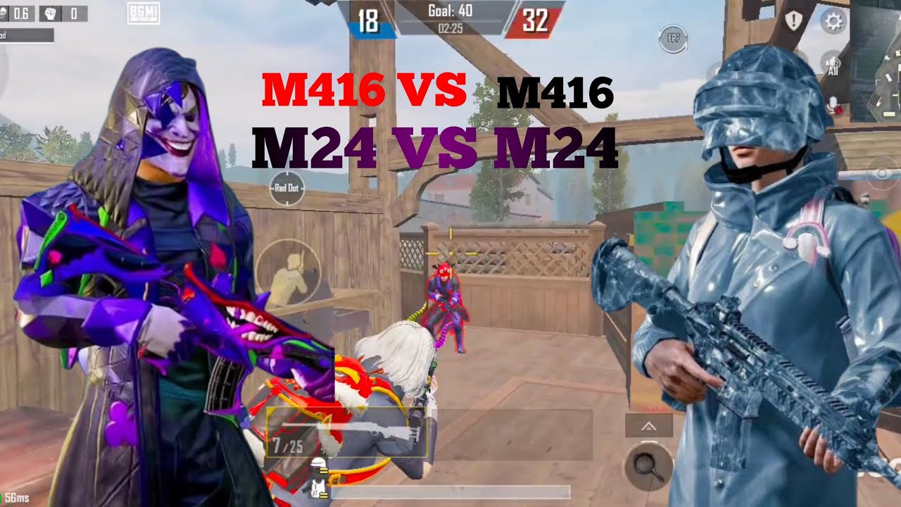 OMG 😱 M416 VS M416 💀 1VS3 🥵 M24 VS M24 😈BGMI 