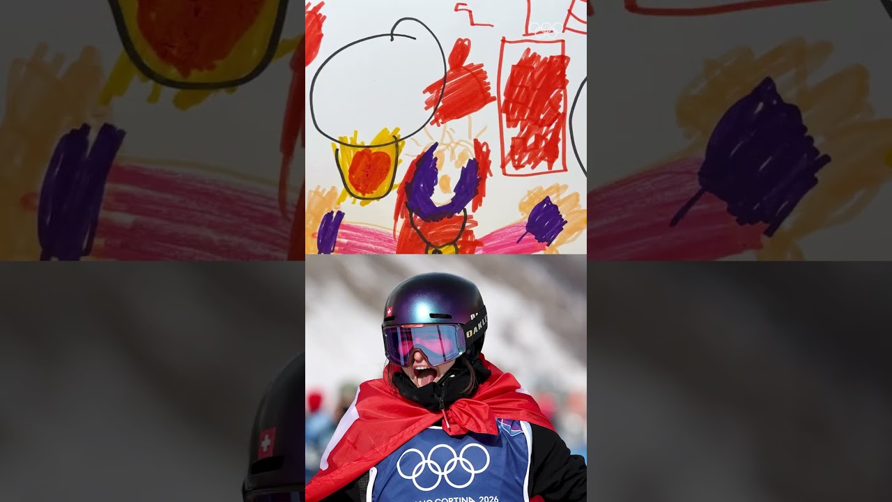 Back-to-back Olympic Champion Mathilde Gremaud comes home to a perfect souvenir... 🥹❤️