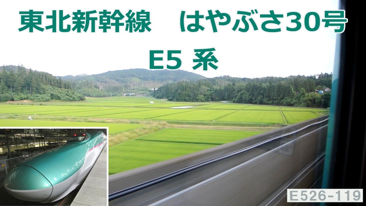 東北新幹線 0-320km/h加速 E5系はやぶさ30号 車窓 (盛岡⇒新花巻付近まで) The HAYABUSA Shinkansen view