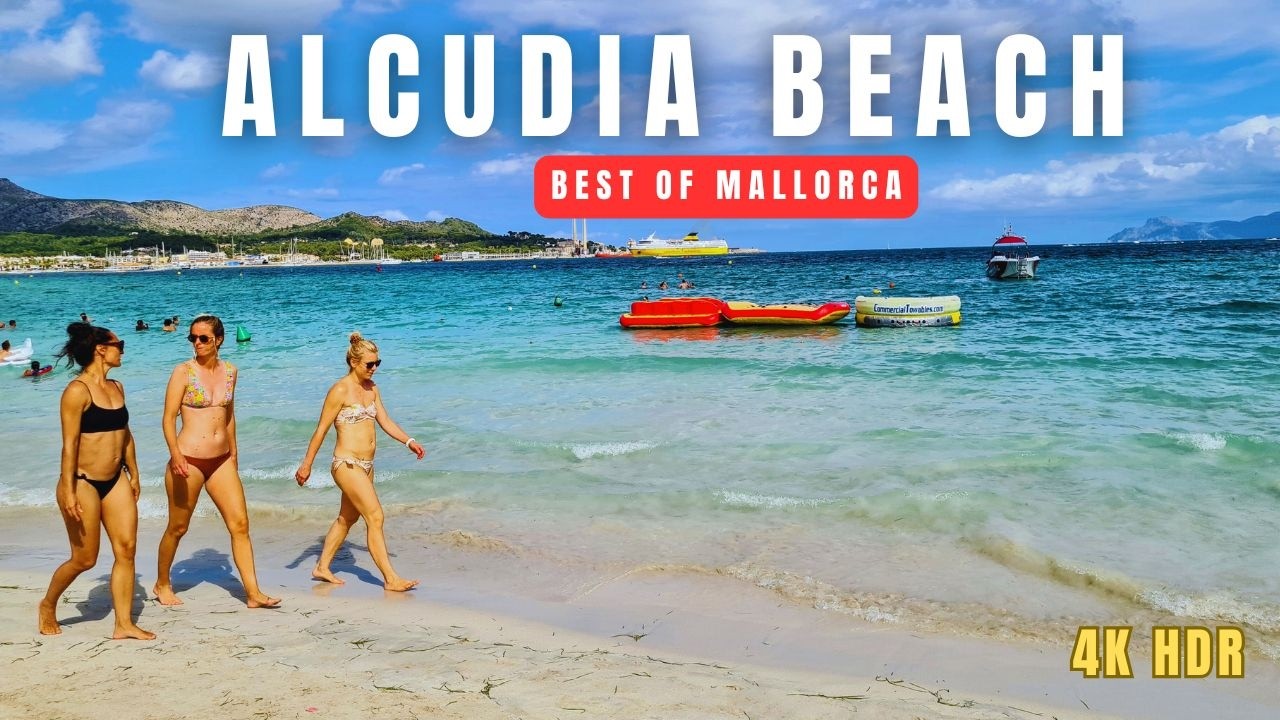 🇪🇸 Alcudia Beach Walk | Vibrant Summer Atmosphere | Mallorca 4K