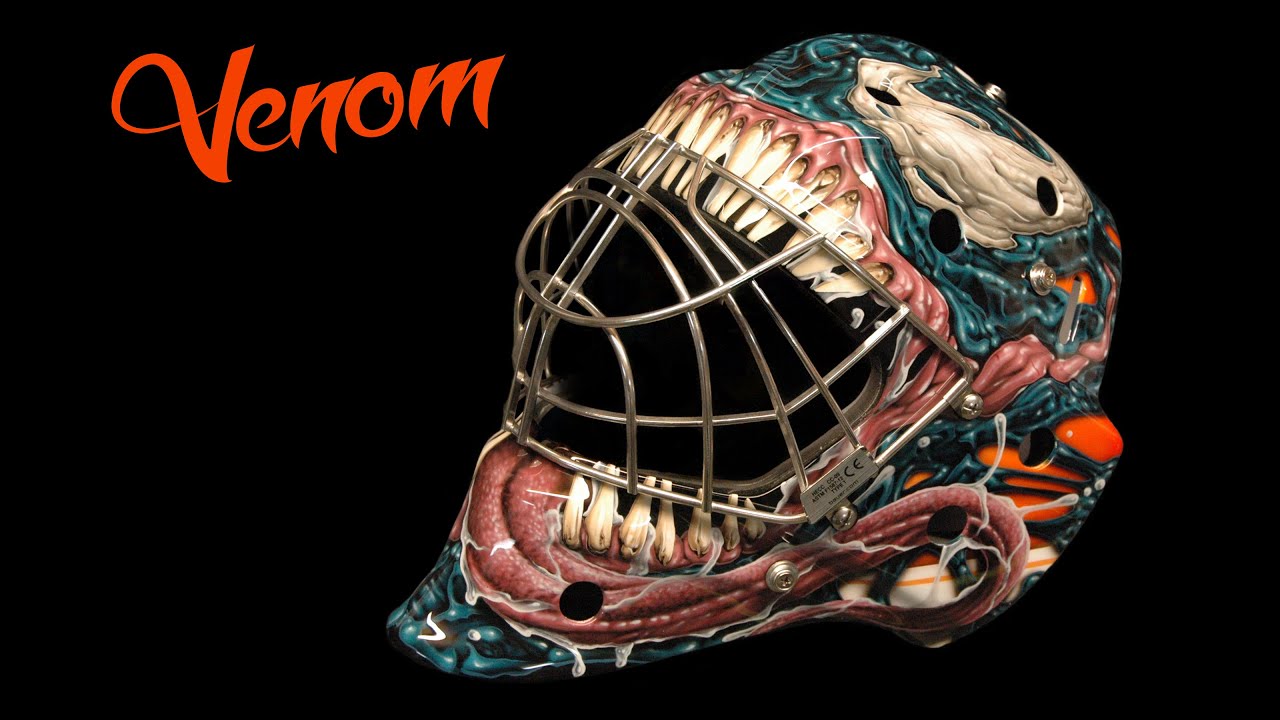 How To Airbrush A Goalie Mask; Venom Design Pt. 1