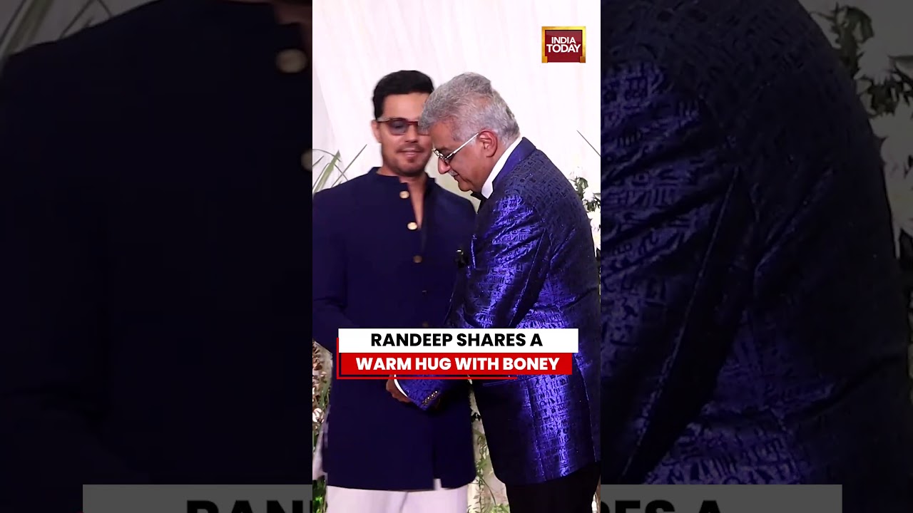 Randeep Hooda Shares a Warm Hug with Boney Kapoor at Wedding Reception #bollywood #entertainment
