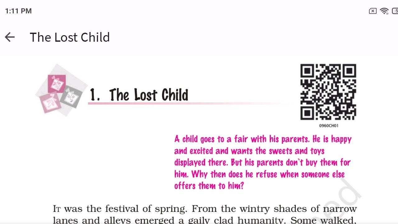 Class 9 English (Moments) Book Chapter:- 1 The Lost Child