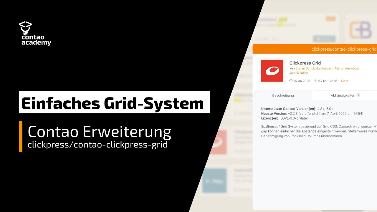 Einfaches Grid-System, um Spalten-Layouts in Contao zu erstellen
