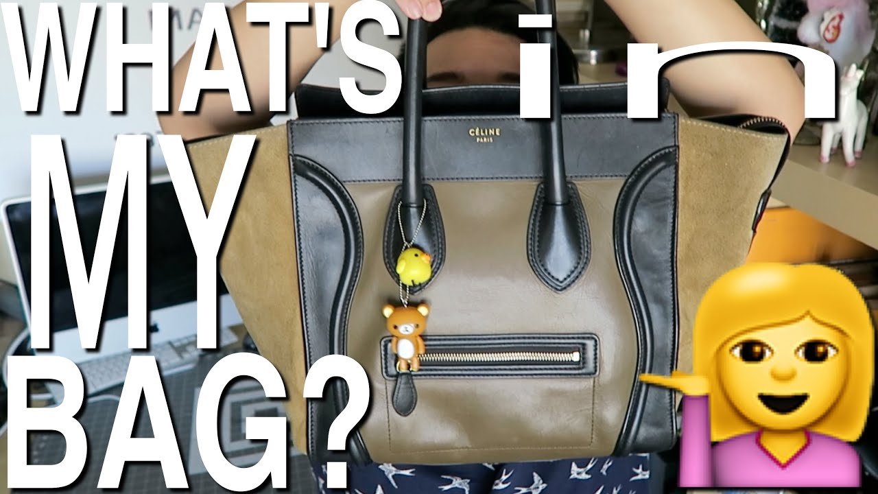 WHAT'S IN MY THRIFTED CELINE MINI TRI-COLOR LUGGAGE BAG?!?