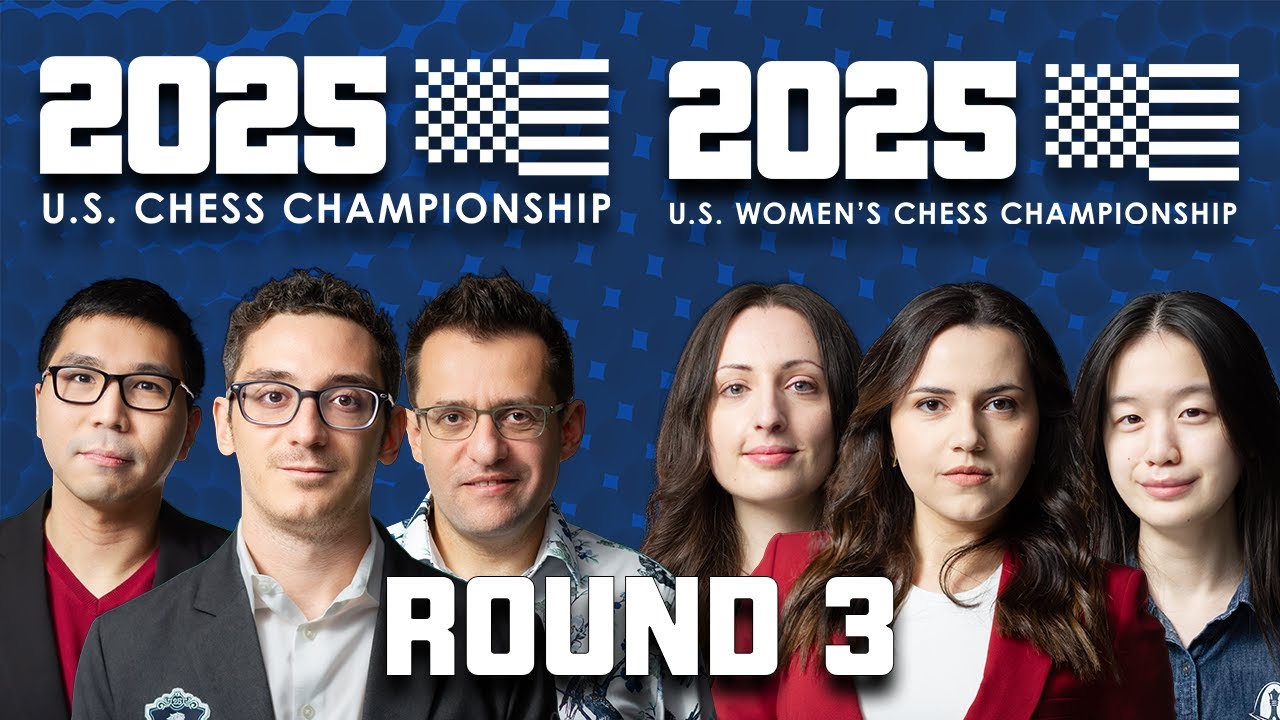2025 U.S. Chess Championships: Round 3 | Wesley So vs. Sam Shankland
