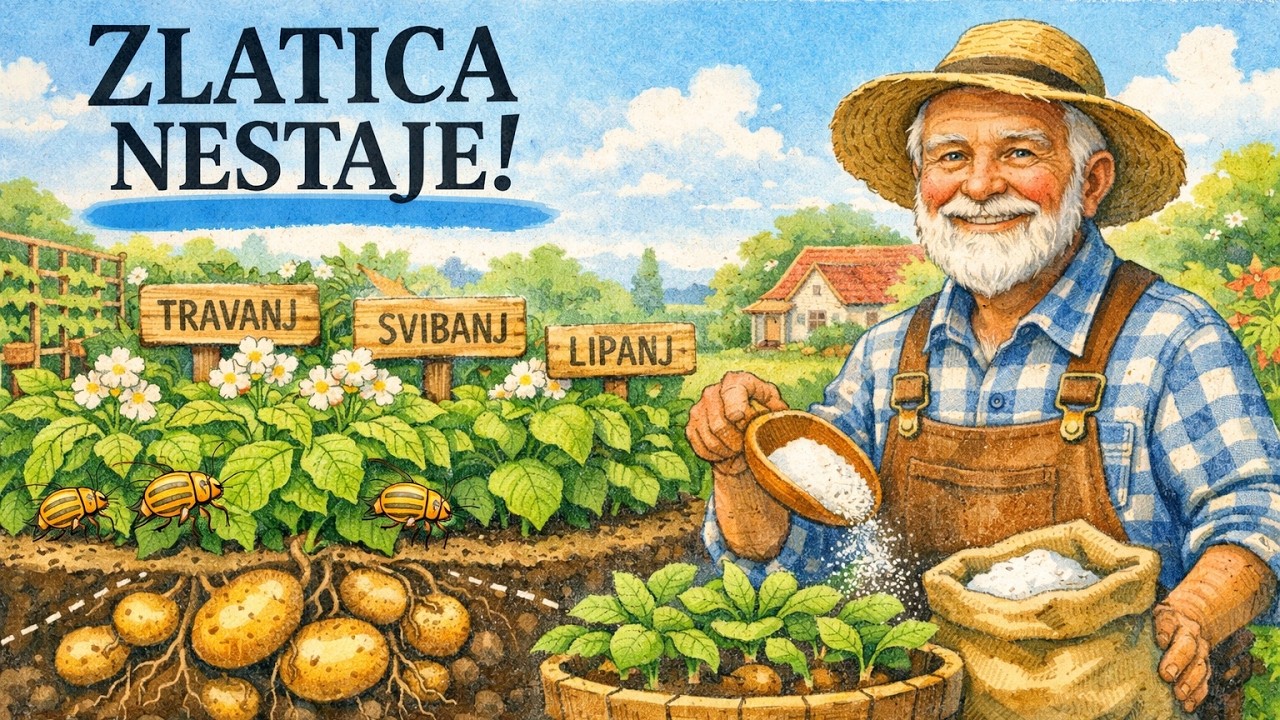 ZLATICA BJEŽI KAO OD VATRE🔥 Stavite samo JEDNU ŽLICU ovoga kod sadnje krumpira i NEMA JE VIŠE!