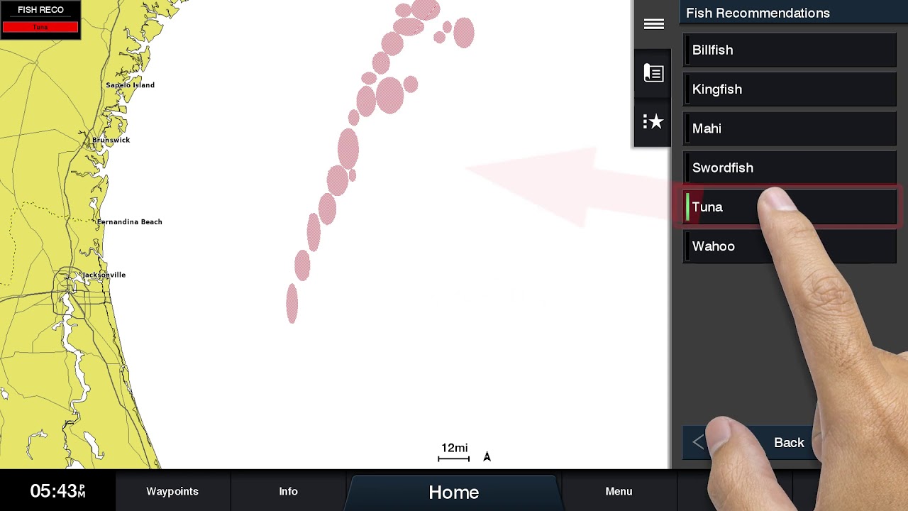 How to display the fishing recommendations feature | SiriusXM Marine | Fish Mapping | Garmin