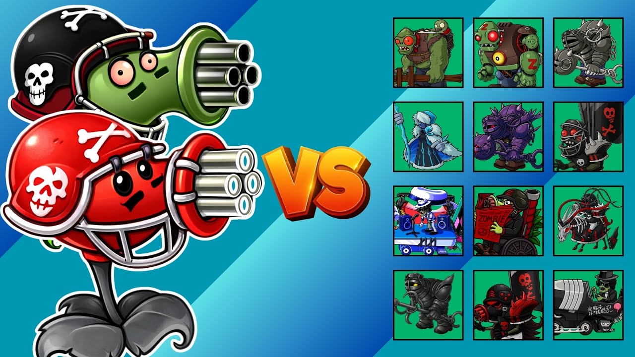 PvZ1 Fusion 3.3.1 Challenges!!! TEAM Gatling Pea Football/Zombies vs All Zombies X40 | Who Will Win?