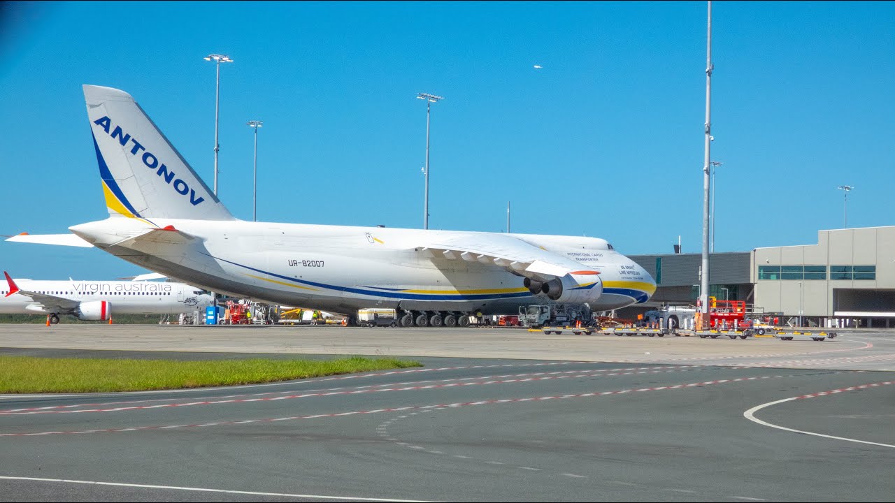 Antonov An124 Departing Brisbane Intl Airport