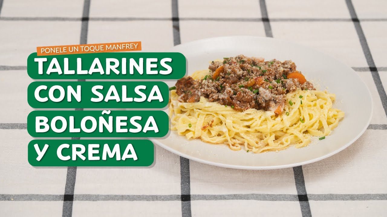 TALLARINES CASEROS CON SALSA BOLOÑESA Y TOQUE DE CREMA