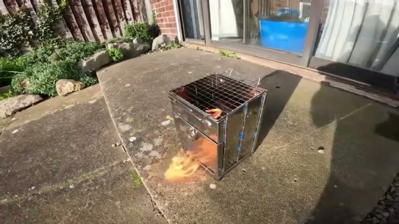 Folding firewood stove grill #outdoors #outdoorgear #outdoorcooking