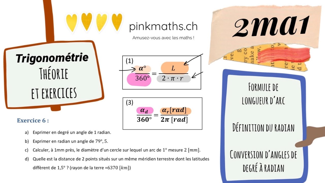 Trigonométrie: longueur d’arc et rayon