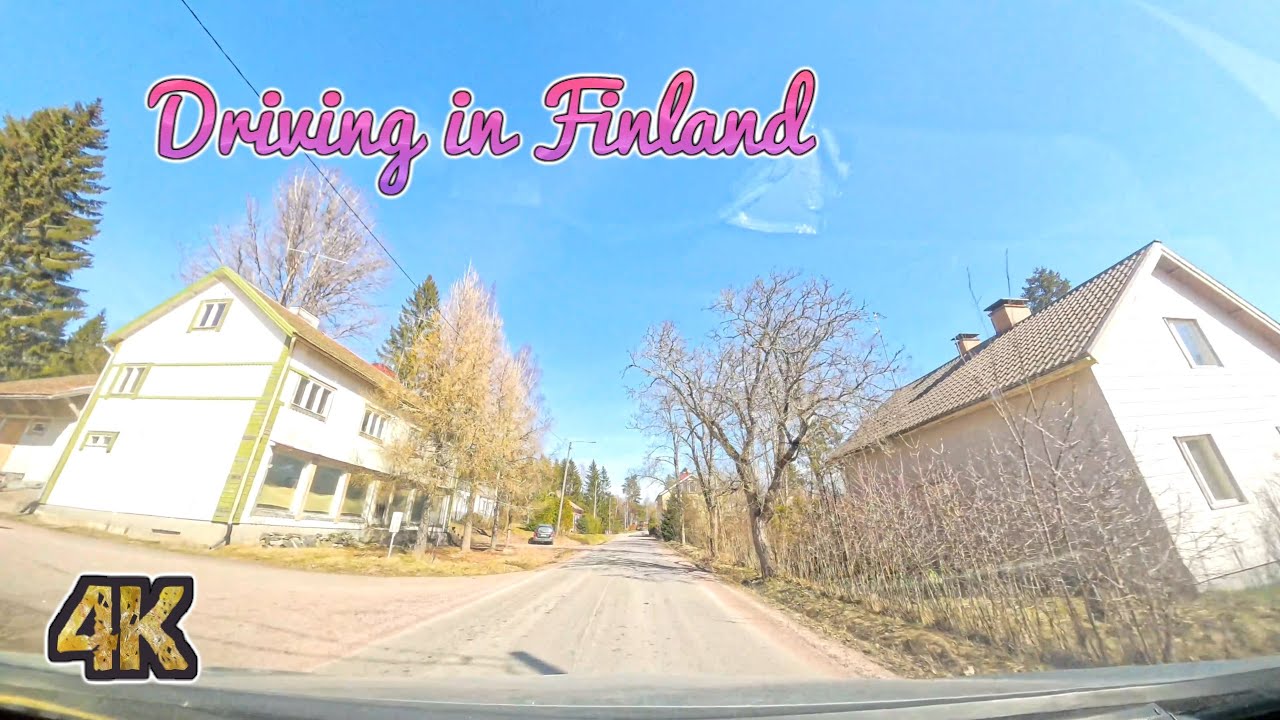 Driving in rual Finland. Early spring. Koski - Aijala - Kisko - Salo - Halikko
