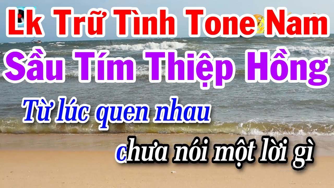Karaoke Liên Khúc Trữ Tình Tone Nam Dễ Hát | Sầu Tím Thiệp Hồng | Ngày Xưa Anh Nói