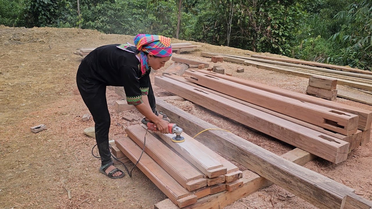 Making a wild wooden house, Grilled carp for survival, anh hmong