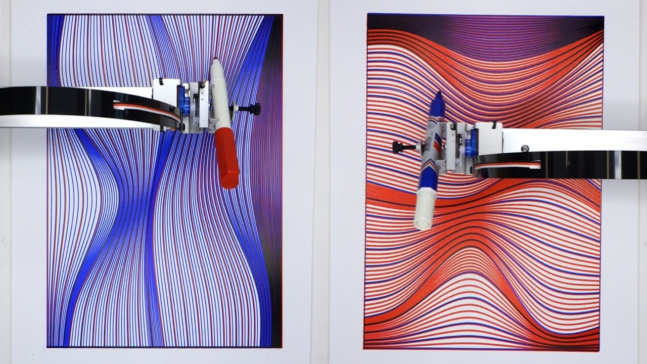 DRAWING MACHINE 05 | Color line drawing (Pen plotter art w/ AxiDraw V3/A3)