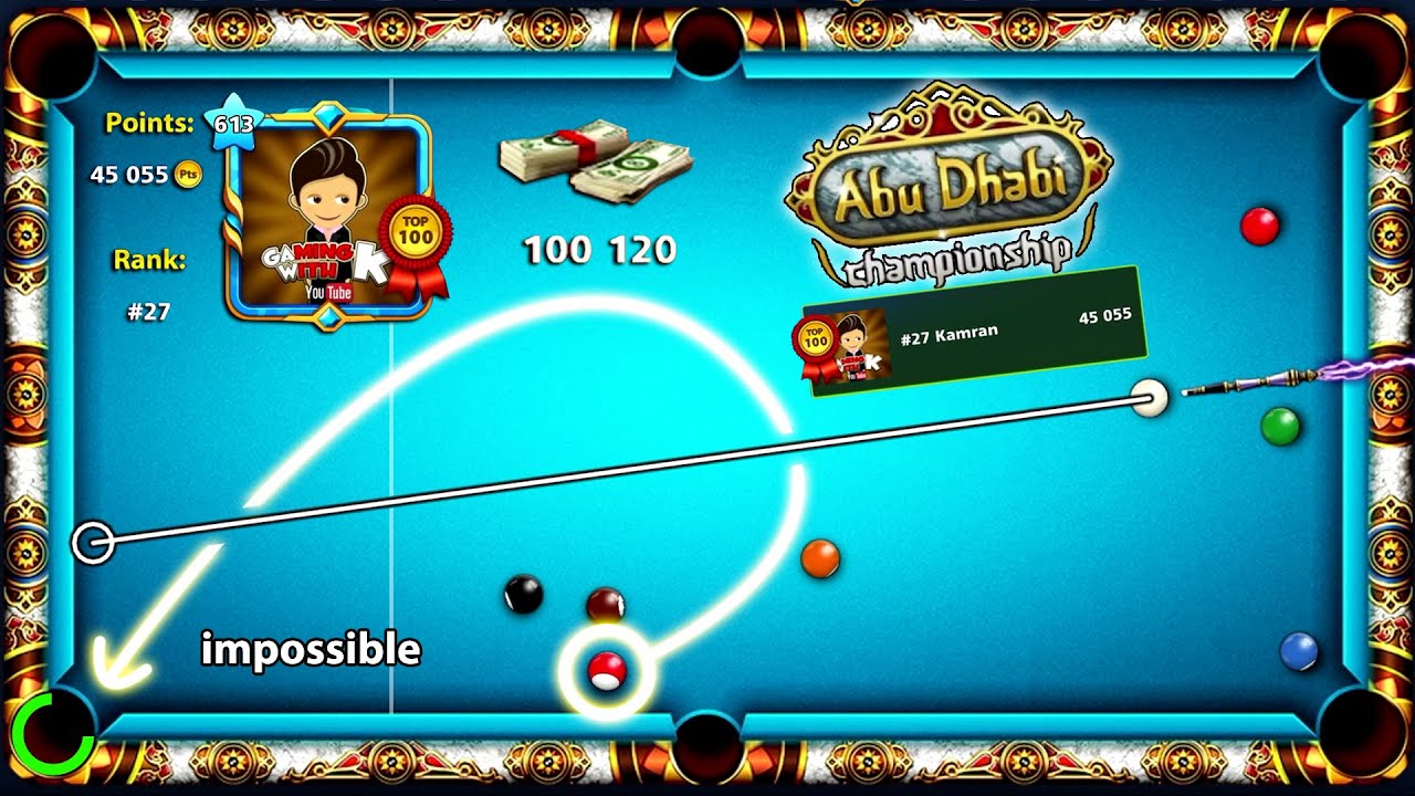 8 Ball Pool - Using 100K Cash for ABU DHABI CHAMPIONSHIP - Rank#27 45000 Points - GamingWithK