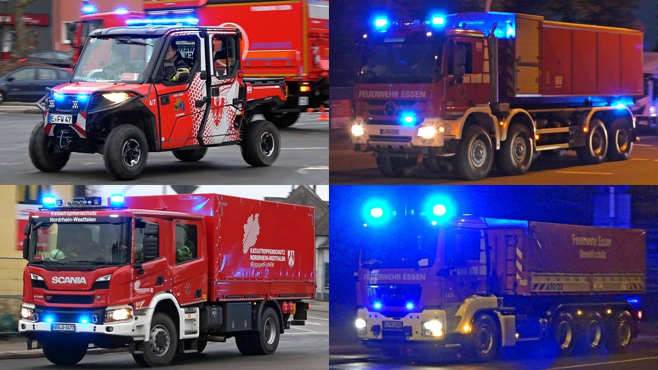 [GROẞBRÄNDE in ESSEN!] WLFs, ELW2 & FFs im GROẞEINSATZ - Viele EINSATZFAHRTEN