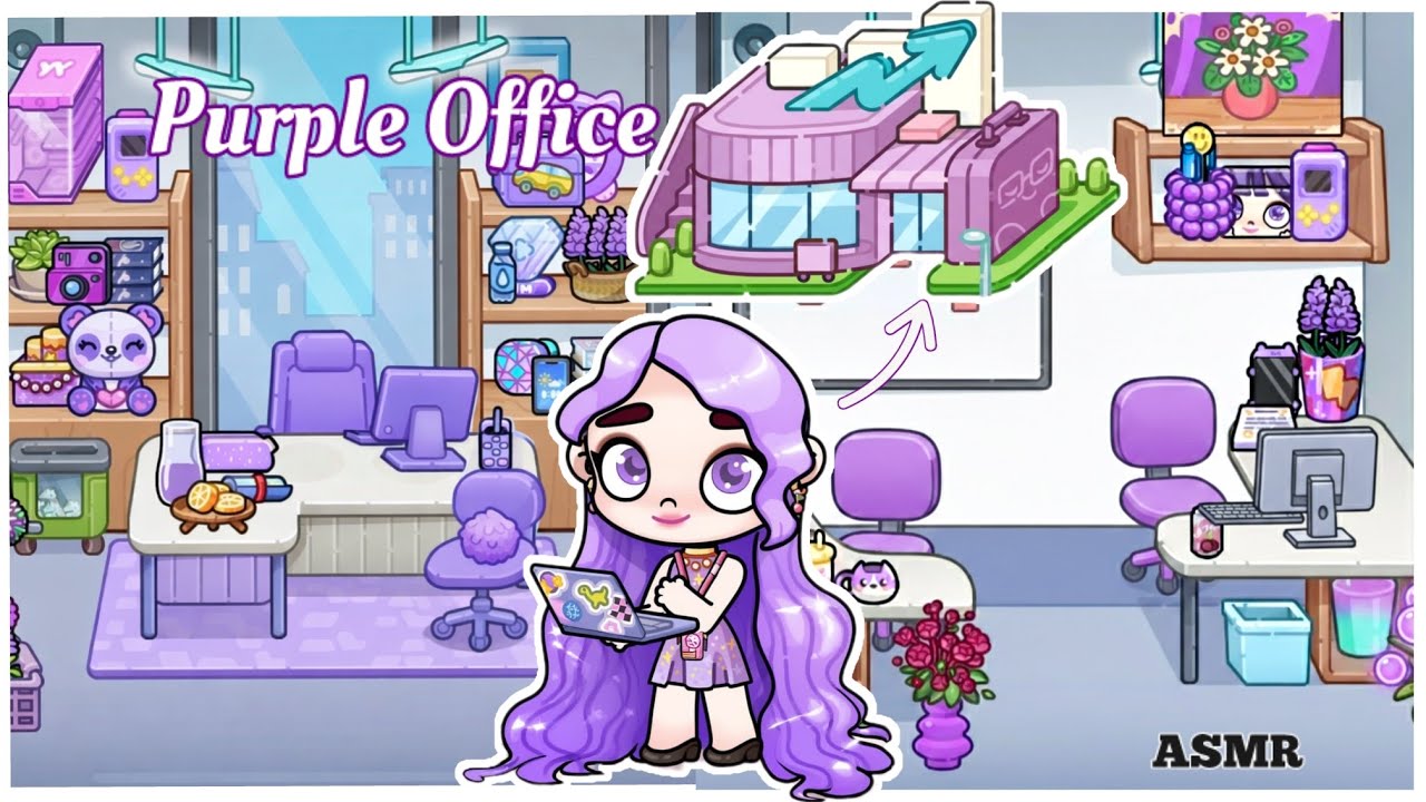 FREE PURPLE OFFICE/ ASMR/ AVATAR WORLD/ UPDATE/ HOUSE BUILT