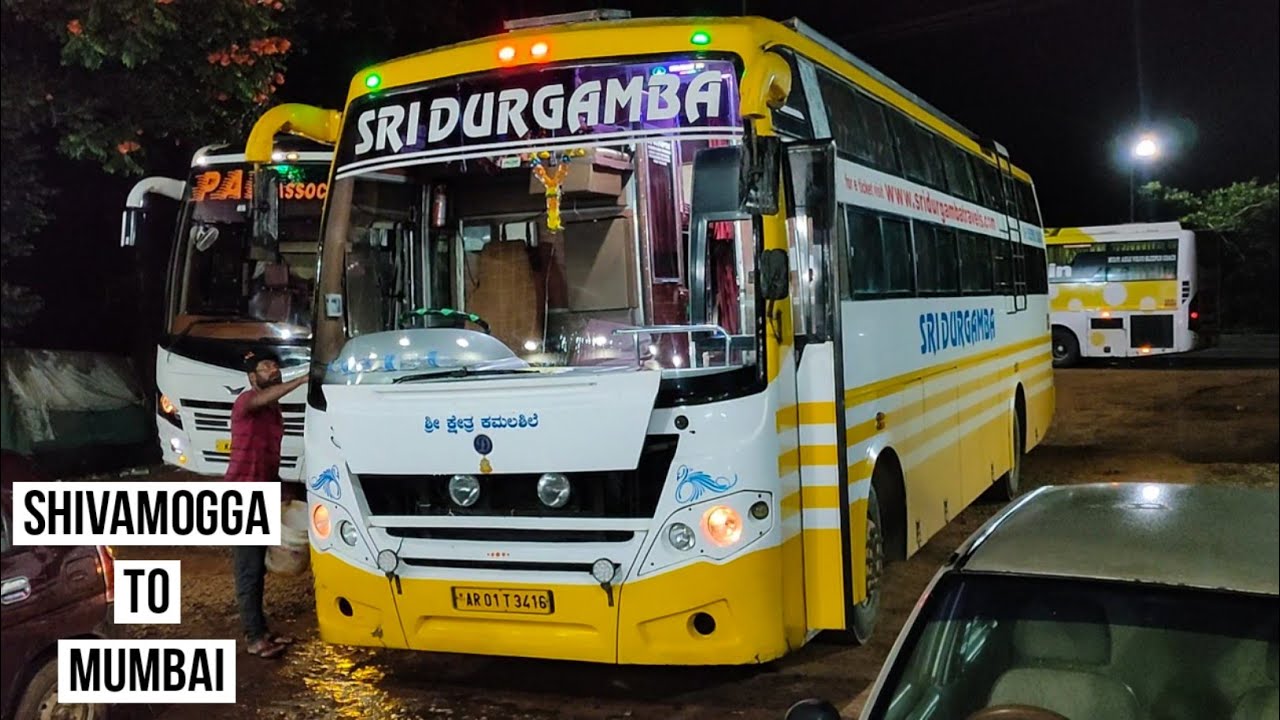 SHIVAMOGGA to MUMBAI by SRI DURGAMBA TRAVELS' NON AC SLEEPER BUS | Full bus journey | TOP RATED BUS🔥