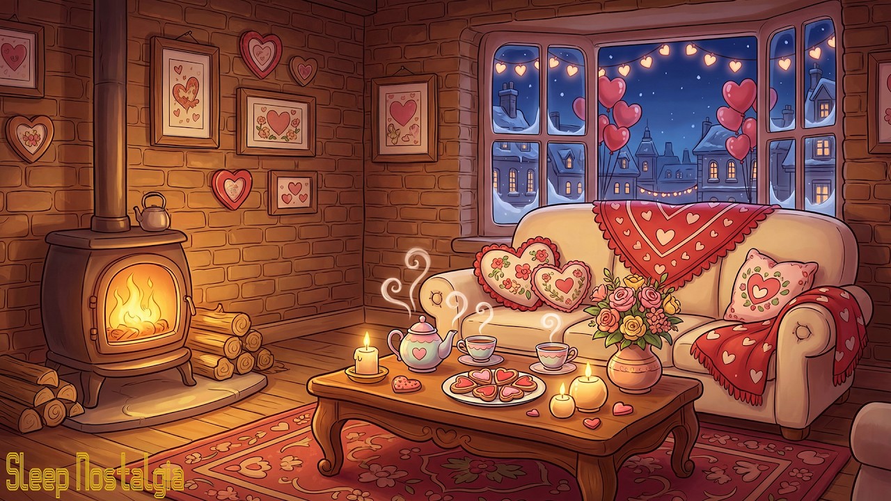 it’s valentine’s day in the 1940s and you’re listening to vintage jazz on a cozy snowy night