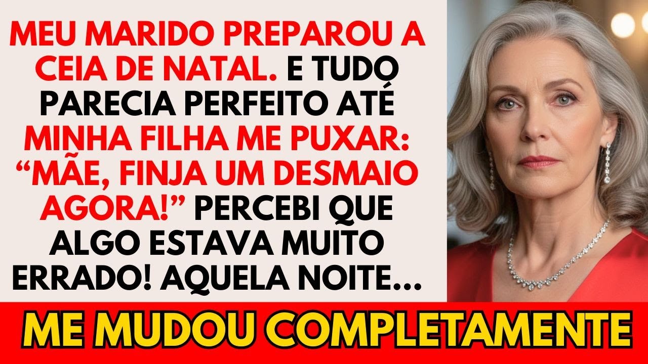 Meu marido preparou a ceia de Natal. Então, minha filha me puxou: finja um desmaio, AGORA!