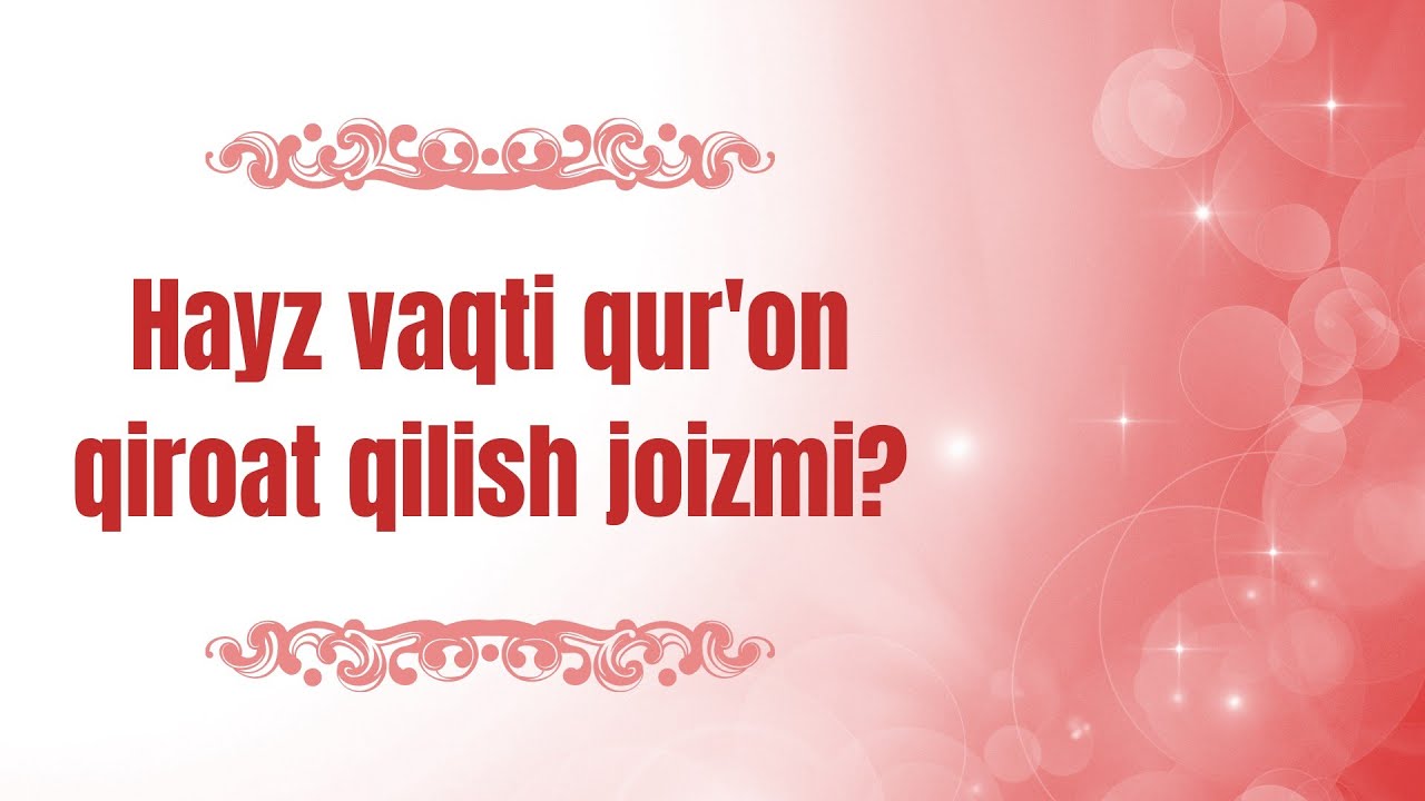 Hayz ko'rgan ayol qur'on qiroat qilishi joizmi? || Ustoz Abdulloh Zufar