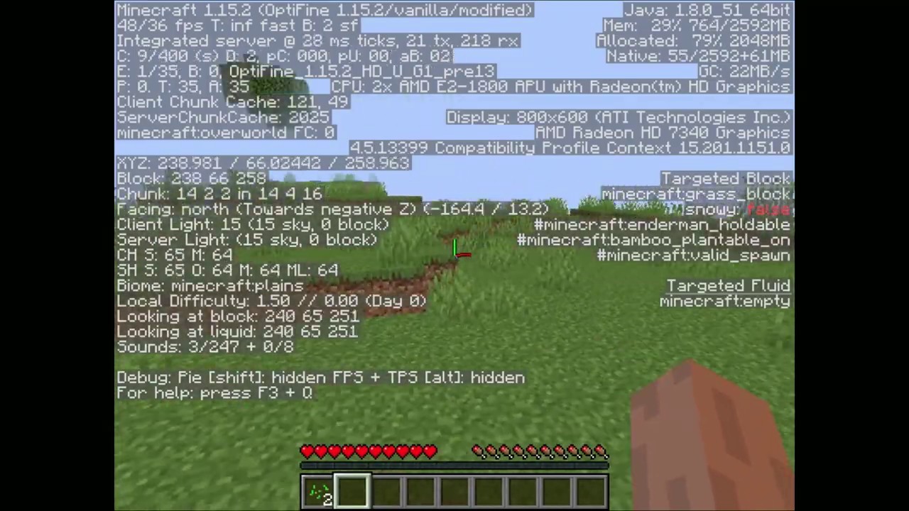 Minecraft on AMD E2 1800 1.7GHz APU, 4GB RAM and AMD Radeon HD 7340 512mb